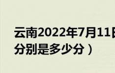 云南2022年7月11日高考录取日报（各高校分别是多少分）