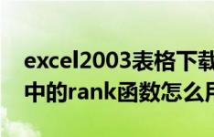 excel2003表格下载（EXCEL2003电子表格中的rank函数怎么用）