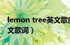 lemon tree英文歌曲歌词（lemon three英文歌词）