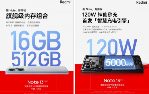 小米红米 Note 13 Pro 拥有旗舰级内存组合和 120W 快速充电